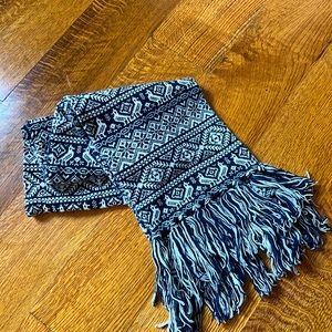 JCrew white & blue scarf